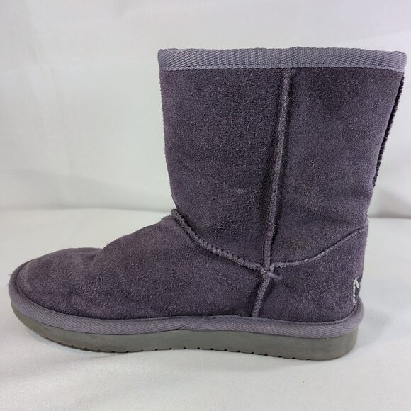 Koolaburra UGG Victoria Short 1019372 Elderberry Purple 3 Kids Suede Lined Boots - Picture 13 of 14